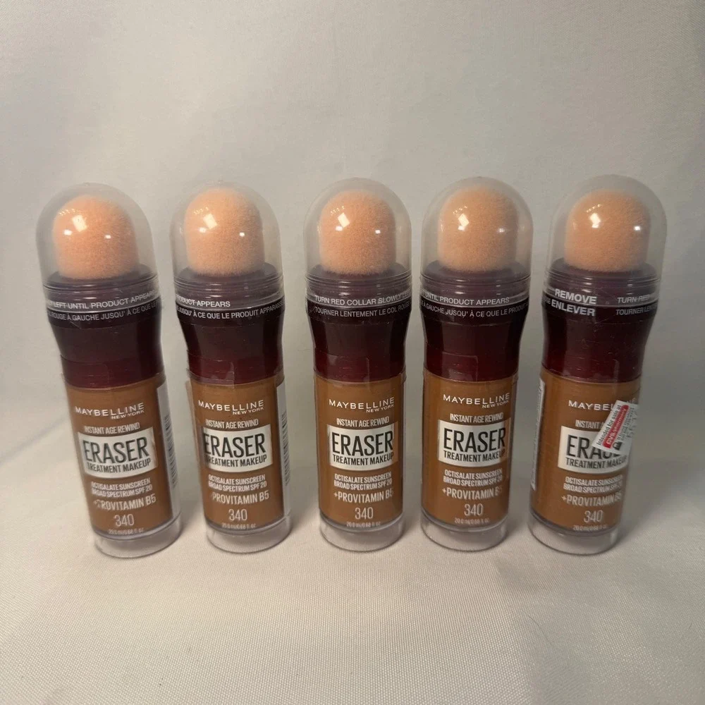 Maybelline Instant Age Rewind Eraser Treatment Makeup 340 Early Tan SPF 20 5Pack